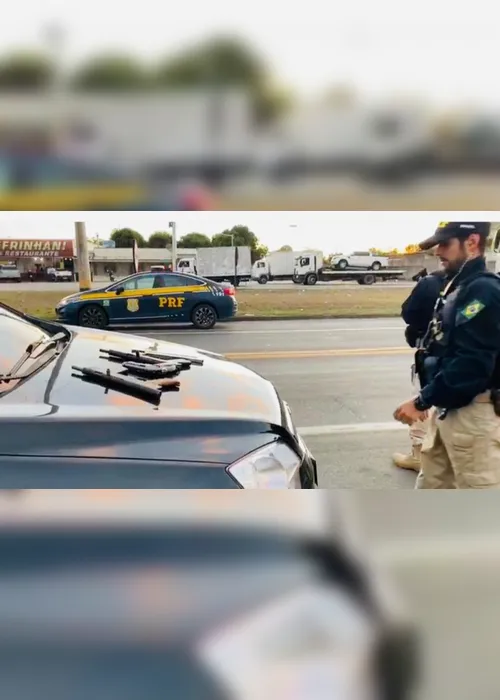 Imagem ilustrativa da imagem PRF apreende duas submetralhadoras e uma pistola dentro de carro na BR-101
