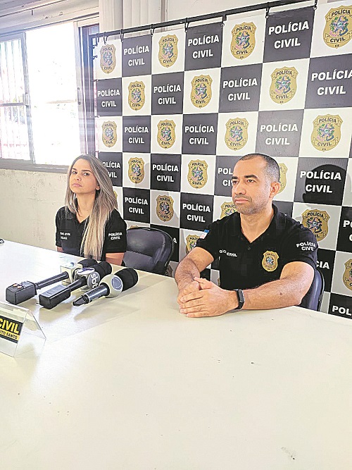 elegados Rhaiana e João Francisco prenderam Washington na avenida Leitão da Silva, em Vitória (Foto: Júlia Afonso)
