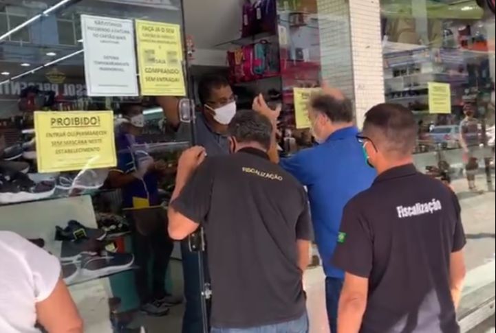 Loja de calçados foi um dos alvos da fiscalização na avenida Expedito Garcia, em Campo Grande. (Foto: Divulgação)