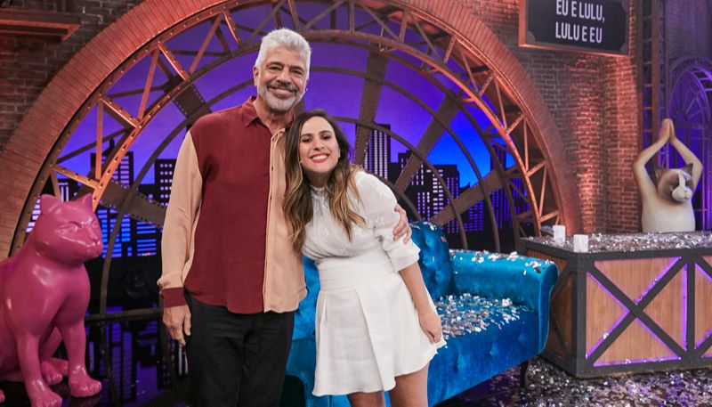 Lulu Santos e Tatá Werneck no Lady Night (Foto: Globo/Juliana Coutinho)