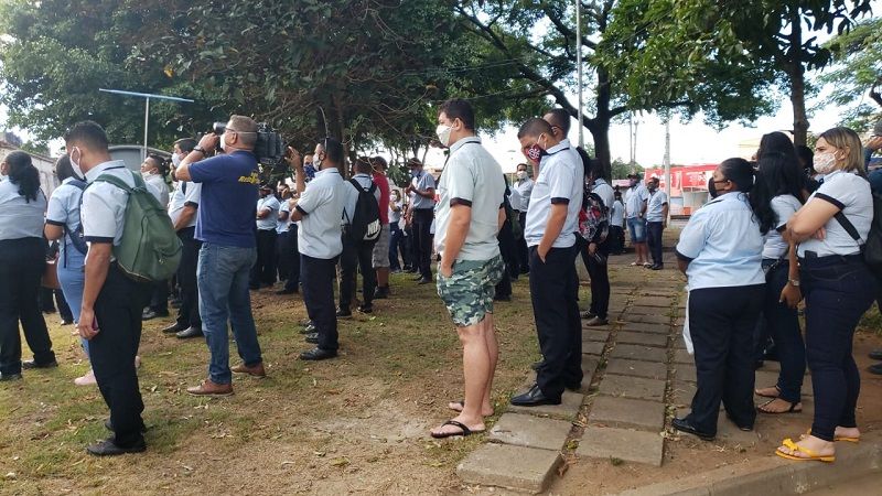 Cobradores realizam nova manifestação em Vitória. (Foto: Suzy Faria)