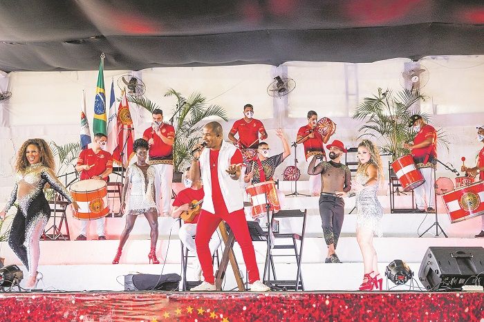 A MUG fez live para divulgar o enredo da escola para o Carnaval 2021 (Foto: Lucas Sandonato)