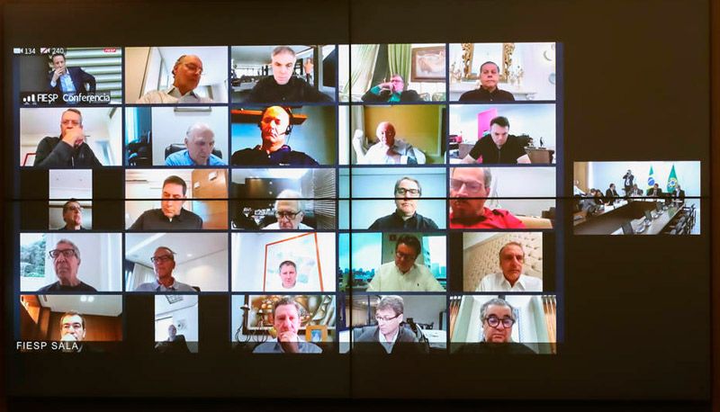 Imagem da videoconferência realizada na manhã desta quinta-feira (Foto: Reprodução / Redes Sociais)