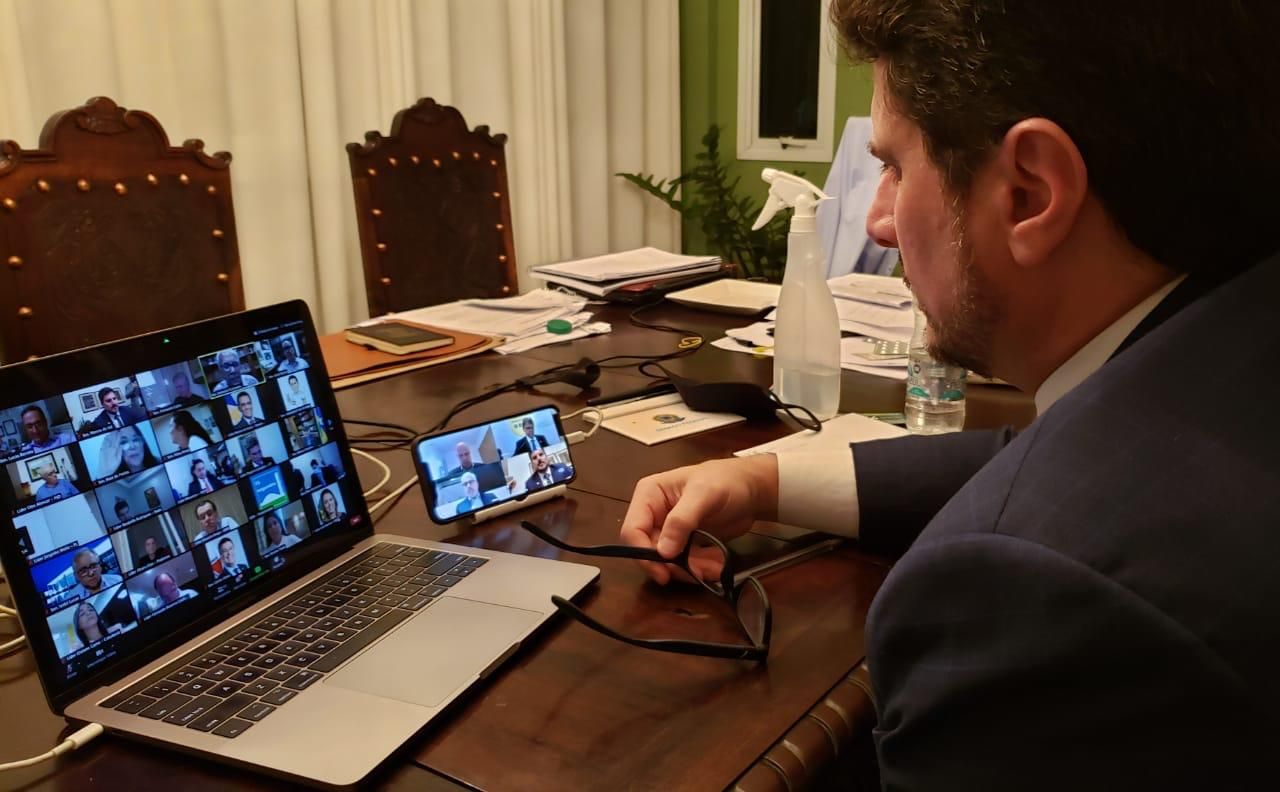 A reunião virtual contou com a presença do senador Marcos do Val (Podemos). (Foto: Divulgação)