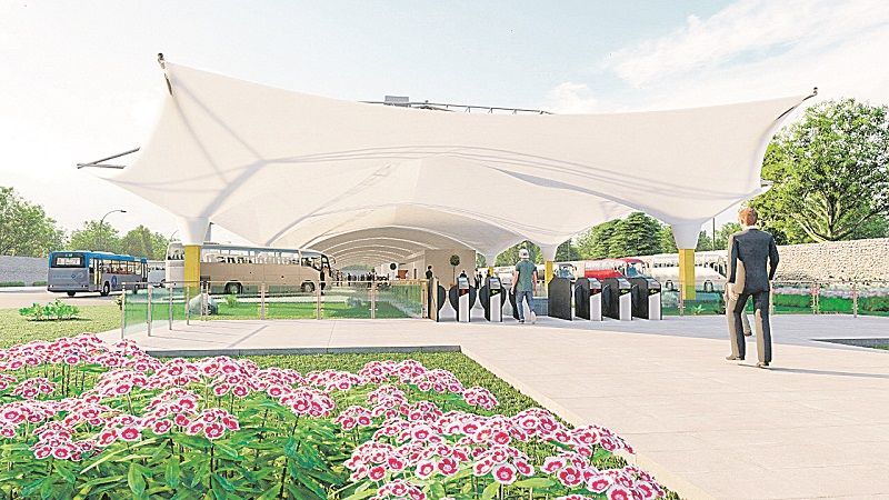 Projeção de como vai ficar estrutura do teto do Terminal de Itaparica (Foto: DER-ES/ Divulgação)