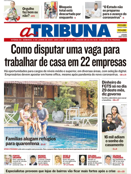 Imagem ilustrativa da imagem Clique aqui e confira os destaques do jornal A Tribuna deste domingo