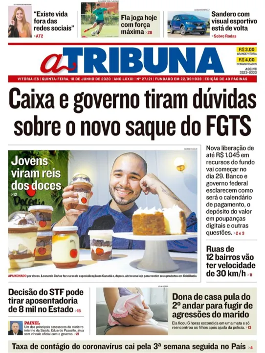 Imagem ilustrativa da imagem Clique aqui e veja os destaques do jornal A Tribuna desta quinta