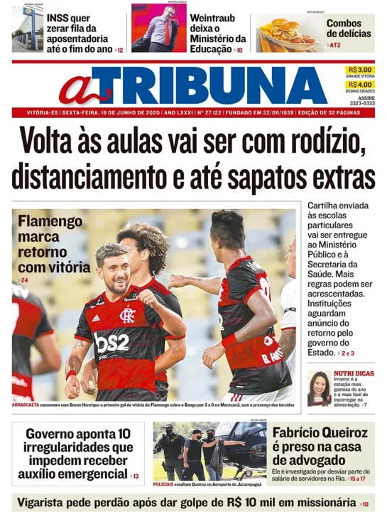 Imagem ilustrativa da imagem Clique aqui e veja os destaques do jornal A Tribuna desta sexta