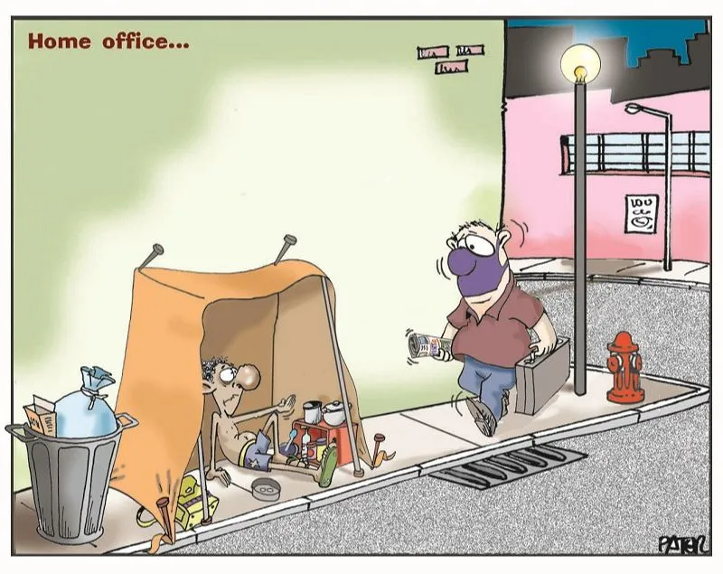 Imagem ilustrativa da imagem Home office é o assunto da Charge do Dia