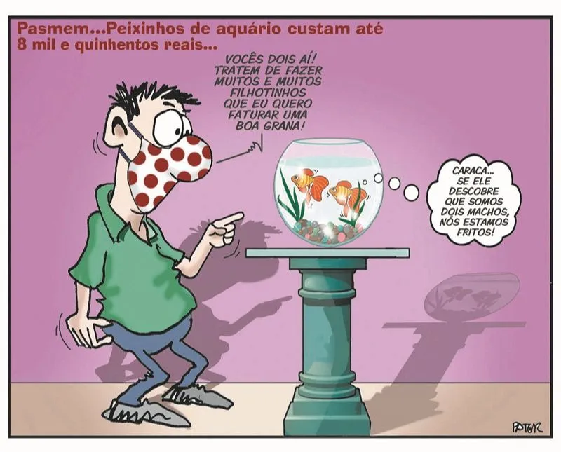 Imagem ilustrativa da imagem Charge do Dia: Peixinhos de aquário