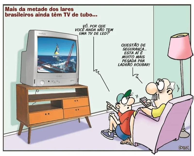 Imagem ilustrativa da imagem Charge do Dia: TV de tubo por segurança
