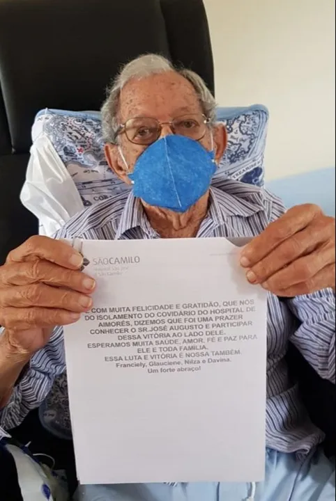 Imagem ilustrativa da imagem Aos 102 anos, morador de Baixo Guandu vence o coronavírus