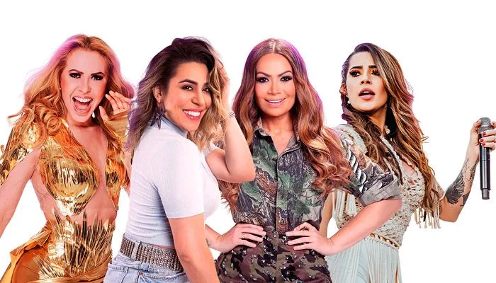 Imagem ilustrativa da imagem Joelma, Naiara Azevedo, Lauana Prado e Solange Almeida juntas em live