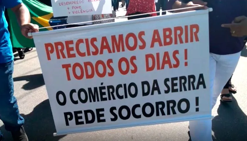 Imagem ilustrativa da imagem Comerciantes fazem novo protesto: "É inviável abrir apenas dois dias da semana"