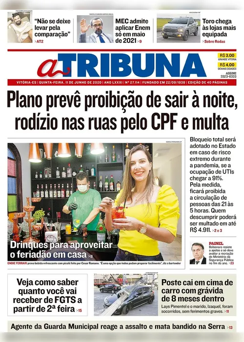 Imagem ilustrativa da imagem Clique aqui e veja os destaques do jornal A Tribuna desta quinta