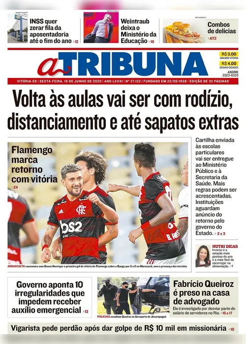 Imagem ilustrativa da imagem Clique aqui e veja os destaques do jornal A Tribuna desta sexta