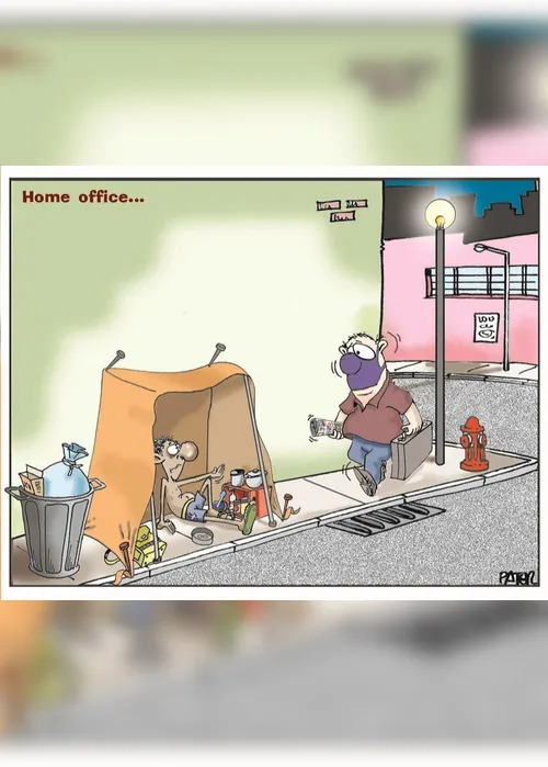 Imagem ilustrativa da imagem Home office é o assunto da Charge do Dia