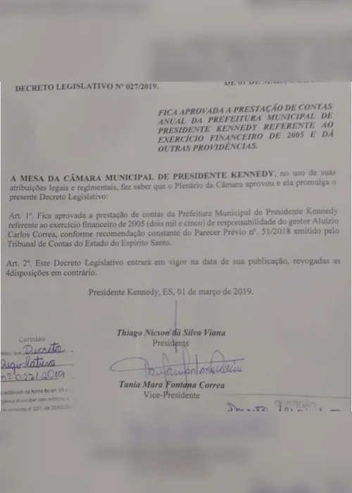 Imagem ilustrativa da imagem No Sul do Estado, ex-prefeito tem contas aprovadas pela própria mulher