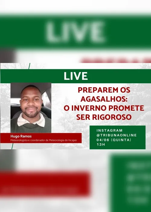 Imagem ilustrativa da imagem Previsão de inverno rigoroso no Estado é assunto de live do Tribuna Online nesta quinta-feira