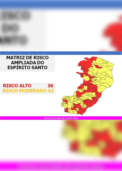 Imagem ilustrativa da imagem Cachoeiro e São José do Calçado são classificados como alto risco de contágio