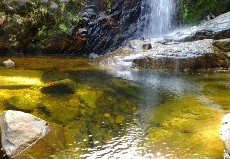 Cachoeira da Vovó Tuti, em Patrimônio da Penha, um dos pontos turísticos da região.