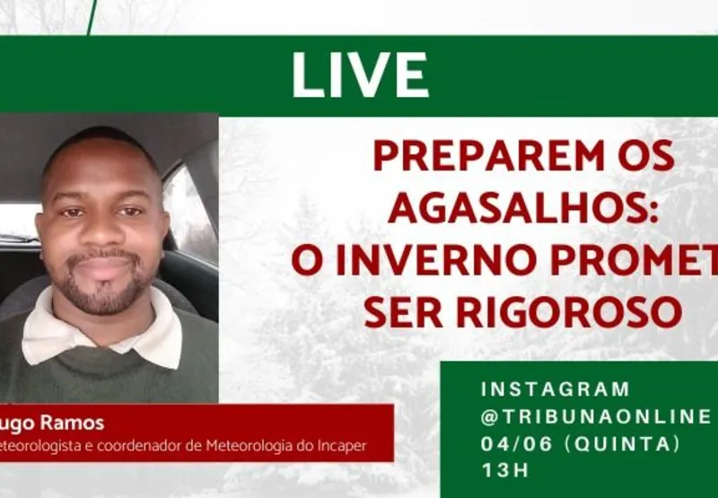 Live com Hugo Ramos, coordenador de Meteorologia do Incaper