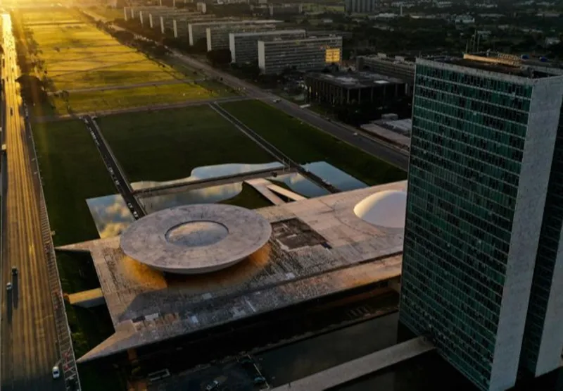 Vista aérea da Esplanada dos Ministérios, em Brasília