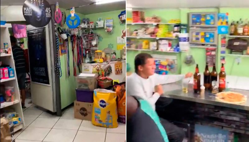 Acesso ao bar funcionava por uma porta instalada no Pet Shop (Foto: Reprodução / Twitter)