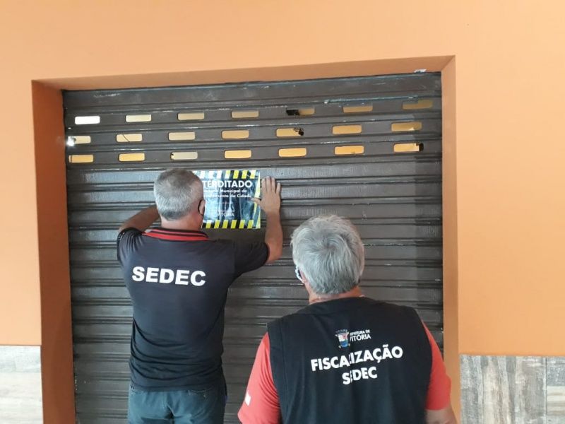 Fiscalização durante a pandemia. (Foto: Divulgação/Sedec/PMV - 30/06/2020)