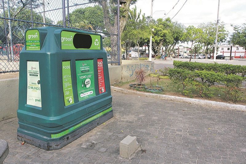 Ponto de coleta de material reciclável (Foto: Kadidja Fernandes/AT)