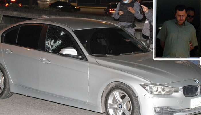 Veículo no qual Fernando Cabeção foi executado (Foto: Fábio Nunes / Arquivo AT)