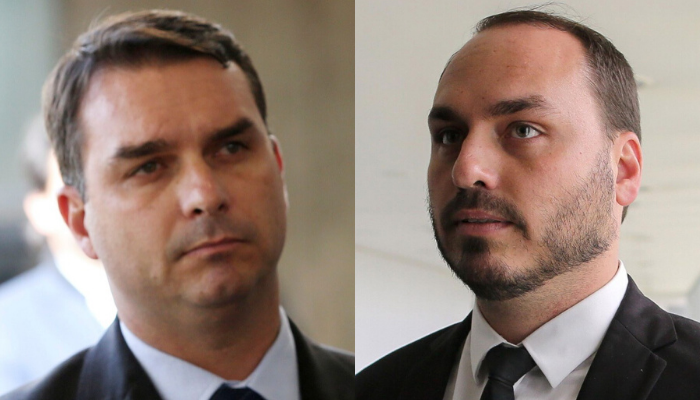 Flavio e Carlos Bolsonaro, filhos do presidente Jair Bolsonaro (Foto: Wilson Dias/Agência Brasil)