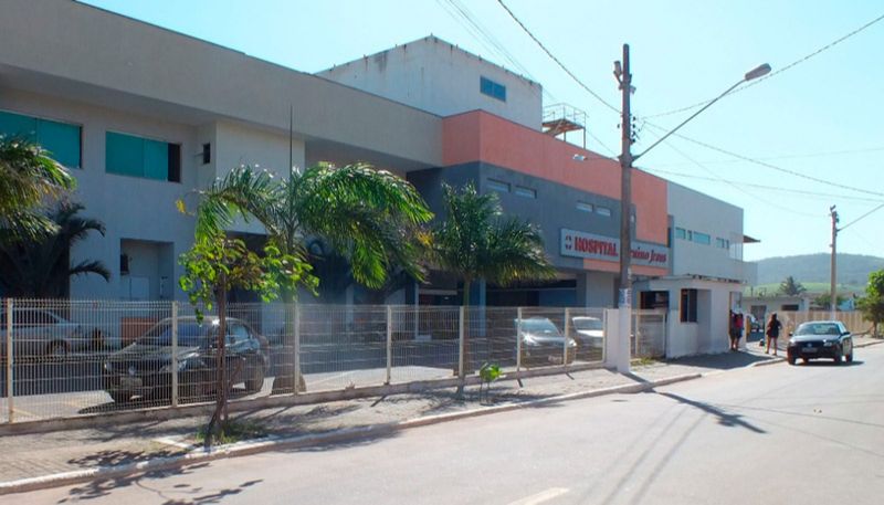 Estrutura montada no Hospital de Itapemirim (Foto: Alessandro de Paula / AT)