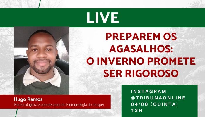 Live com Hugo Ramos, coordenador de Meteorologia do Incaper (Foto: Divulgação)