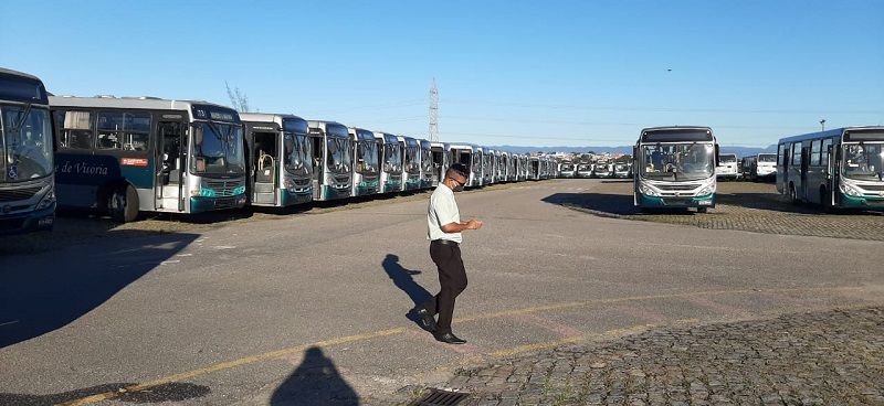 Paralisação na Viação Tabuazeiro (Foto: Divulgação)