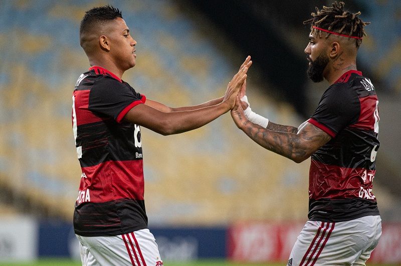 O capixaba Pedro Rocha comemora gol do Flamengo contra o Bangu. (Foto: Alexandre Vidal/Flamengo)