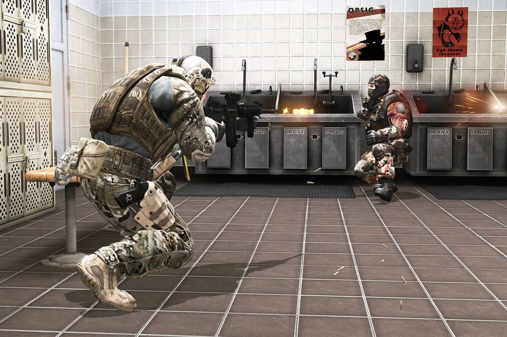 Soldado americano atira contra inimigo no game Proving Grounds, da série America's Army. (Foto: Divulgação)