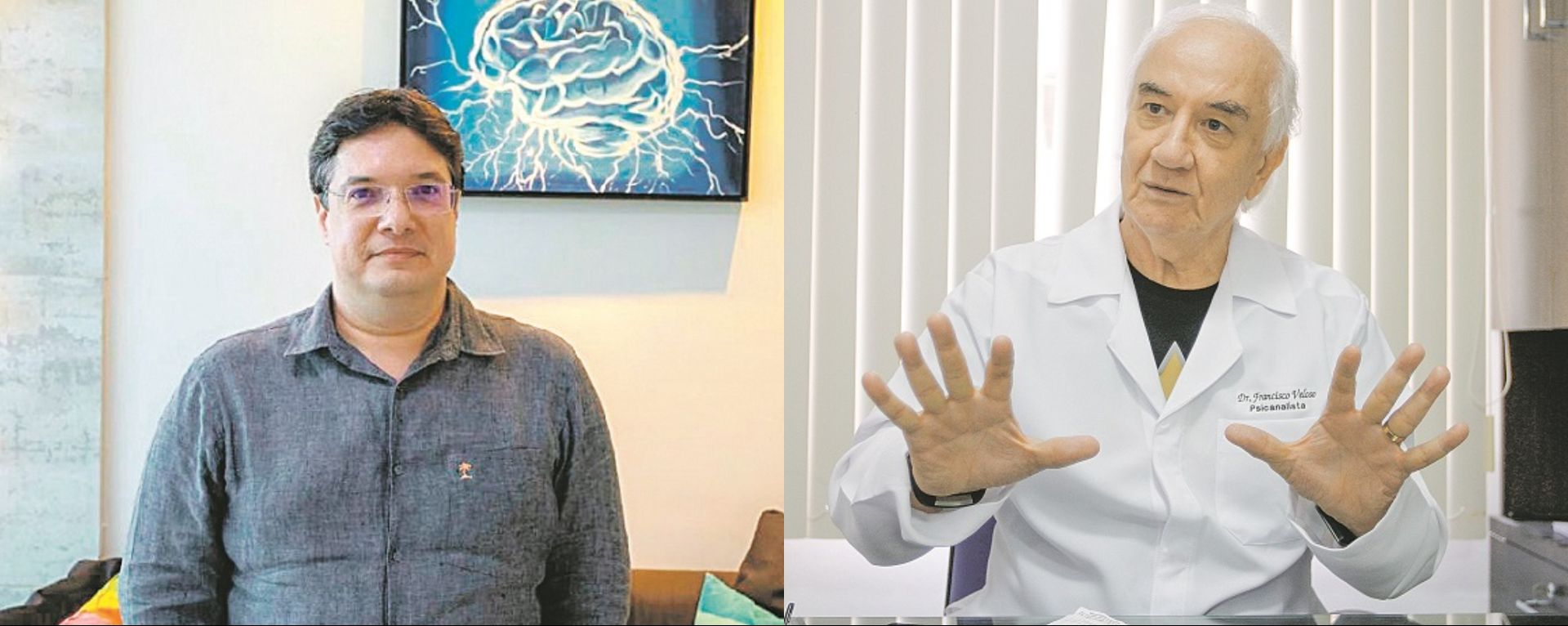 Valber Dias, psiquiatra e Francisco Veloso, psicanalista (Foto: Jornal A Tribuna)