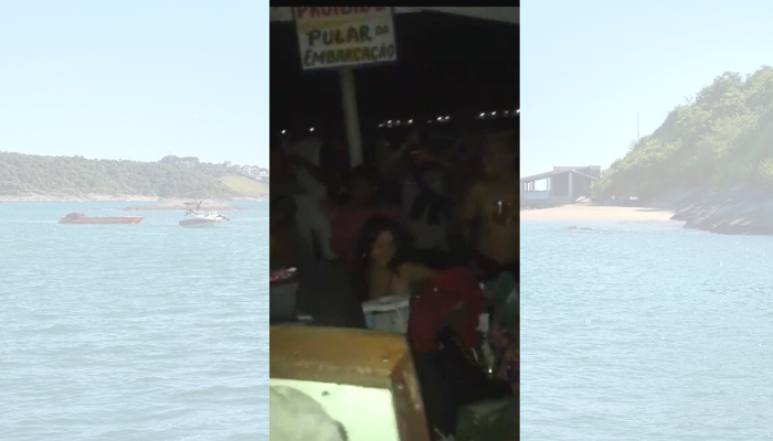 Vídeos da festa em escuna foram compartilhados nas redes sociais (Foto: Reprodução/Vídeo)