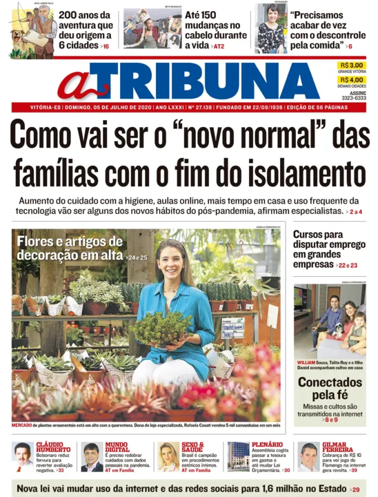 Imagem ilustrativa da imagem Clique aqui e confira os destaques do jornal A Tribuna deste domingo