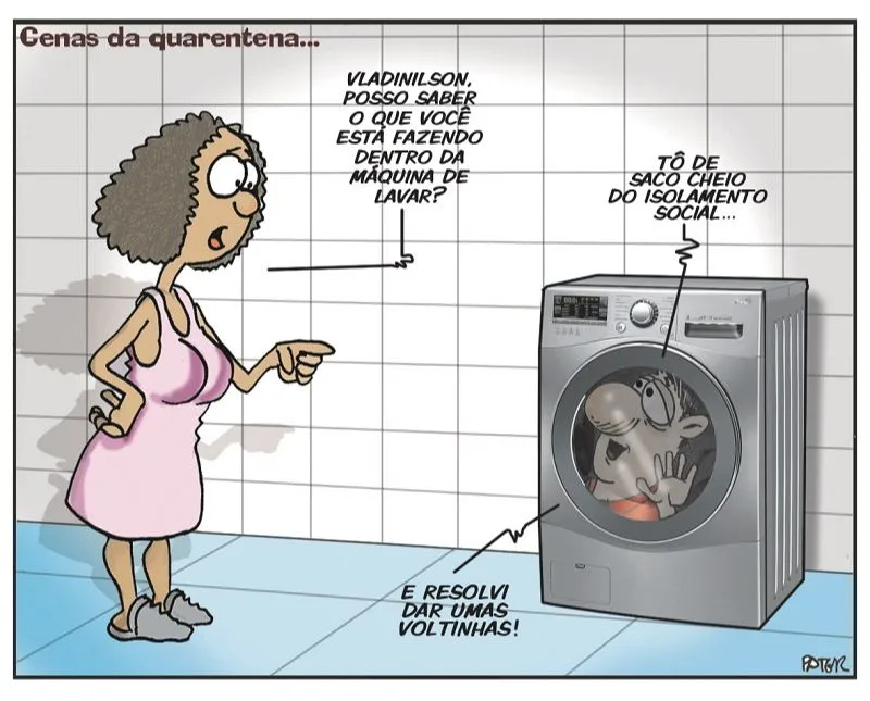 Imagem ilustrativa da imagem Isolamento social é o tema da charge do Pater deste domingo