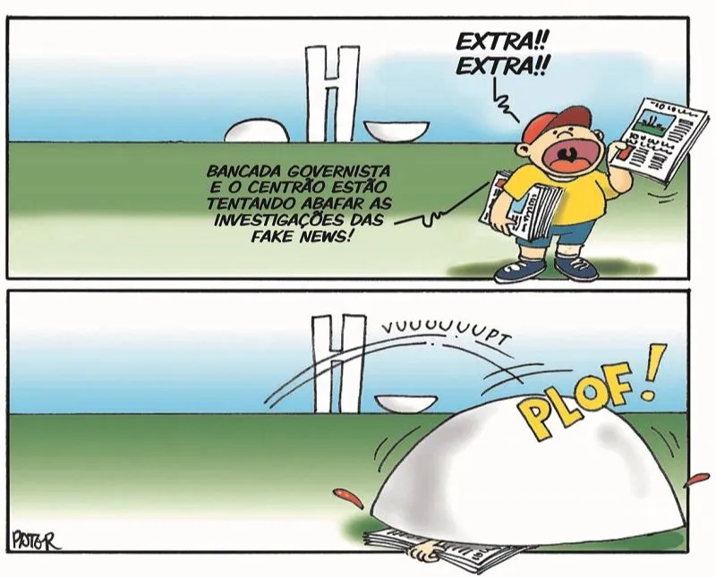 Imagem ilustrativa da imagem Charge do Dia: Investigações de fake news