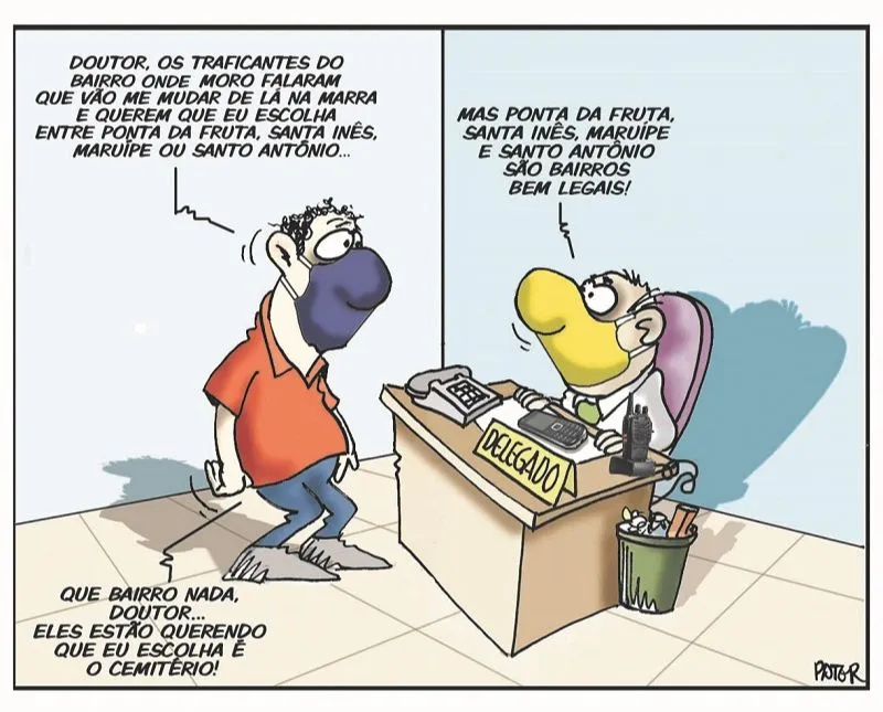 Imagem ilustrativa da imagem Presença do tráfico nos bairros é o assunto da Charge do Dia