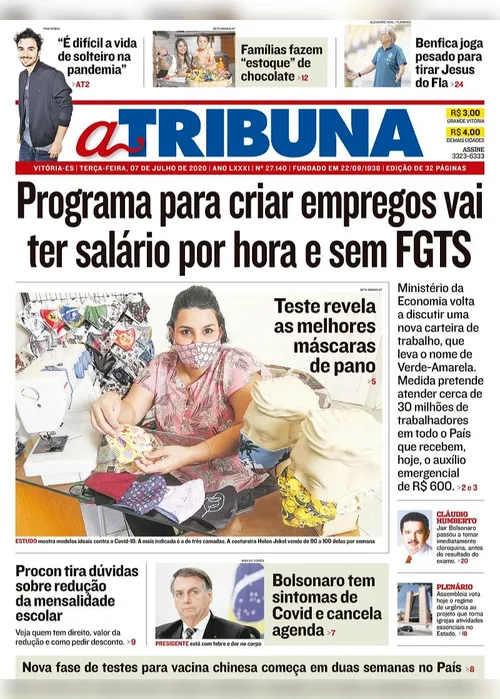Imagem ilustrativa da imagem Clique aqui e veja os destaques do jornal A Tribuna desta terça