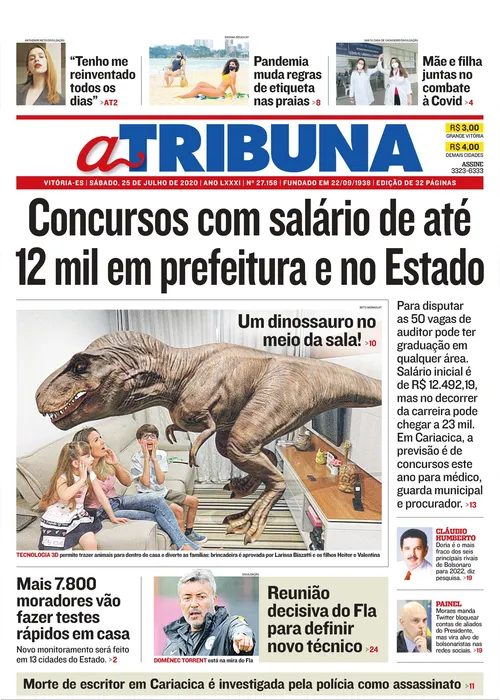 Imagem ilustrativa da imagem Clique aqui e confira os destaques do jornal A Tribuna deste sábado