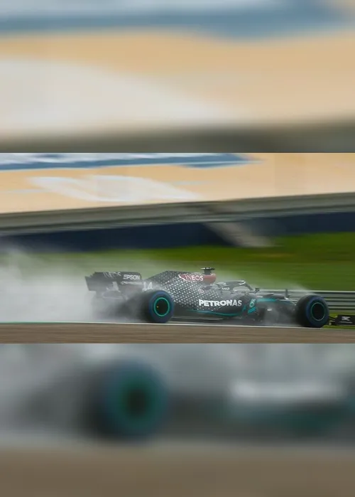 Imagem ilustrativa da imagem Hamilton celebra pole após desempenho perfeito na chuva