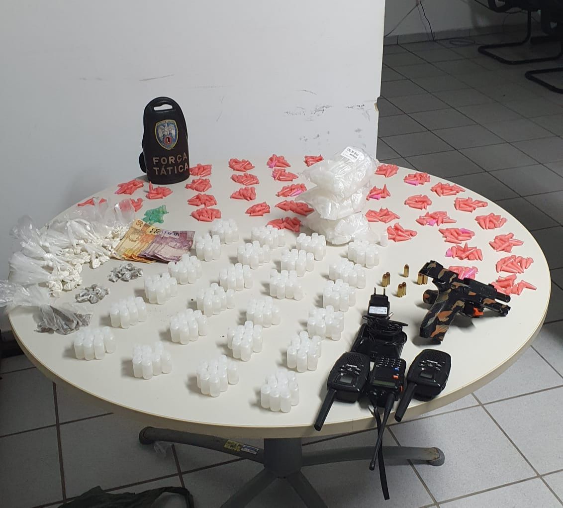 Polícia apreendeu drogas (Foto: Divulgação/ PMES)