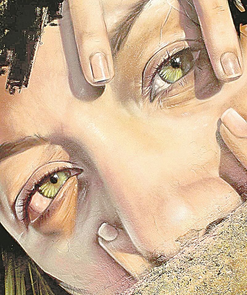 Em Turim, Itália, a imagem expressiva de uma mulher com seus olhos verdes. (Foto: Acervo pessoal)