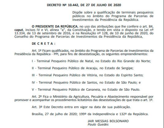 Decreto publicado no Diário Oficial desta terça-feira (Foto: Reprodução / Diário Oficial da União)