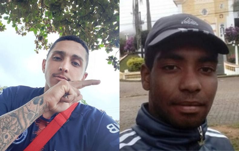 O piloto da moto Lázaro Fabre (de azul) e o carona Ryan de Souza (de boné), faleceram no acidente (Foto: Divulgação)